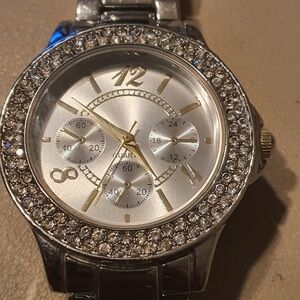 🦋10/$20🦋 Silver Rhinestone Stainless Steel Women's Watch